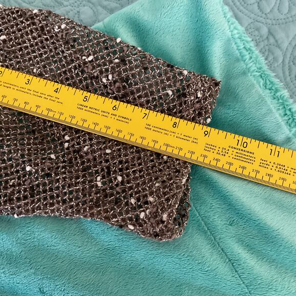 Lulu B Womens Cover Up Knit Fishnet Cardigan Brown Medium - Picture 12 of 12